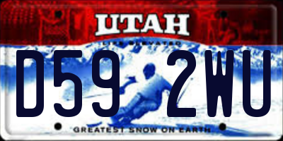 UT license plate D592WU