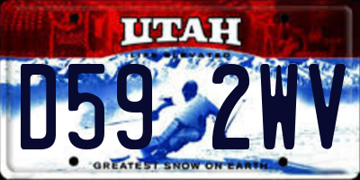 UT license plate D592WV