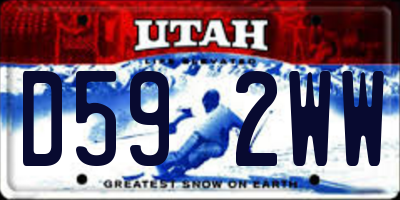 UT license plate D592WW