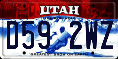 UT license plate D592WZ