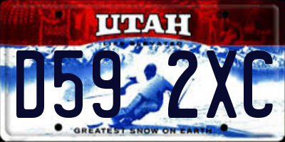 UT license plate D592XC