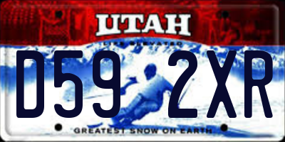 UT license plate D592XR