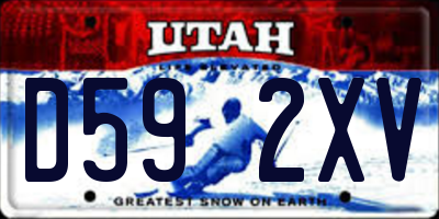 UT license plate D592XV