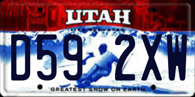 UT license plate D592XW