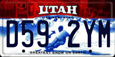 UT license plate D592YM