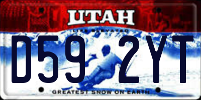 UT license plate D592YT
