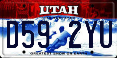 UT license plate D592YU