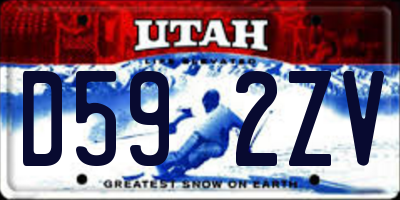 UT license plate D592ZV