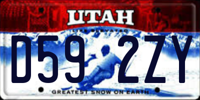 UT license plate D592ZY