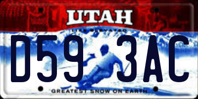 UT license plate D593AC
