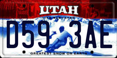 UT license plate D593AE