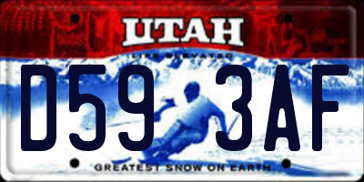 UT license plate D593AF