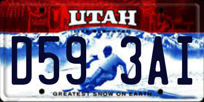 UT license plate D593AI