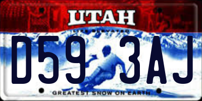 UT license plate D593AJ