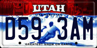 UT license plate D593AM