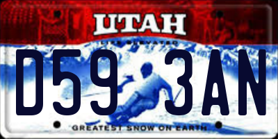 UT license plate D593AN