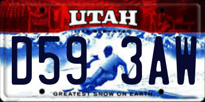 UT license plate D593AW