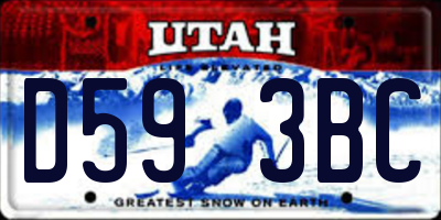 UT license plate D593BC