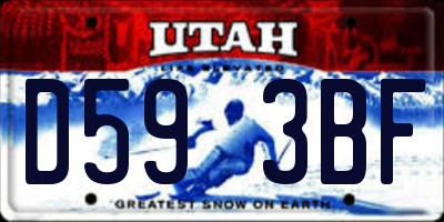 UT license plate D593BF