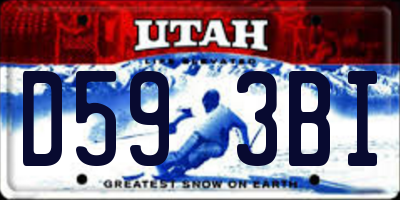 UT license plate D593BI