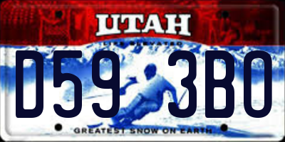 UT license plate D593BO