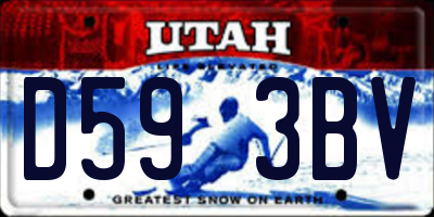 UT license plate D593BV
