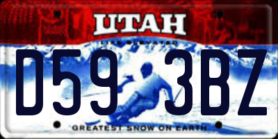 UT license plate D593BZ