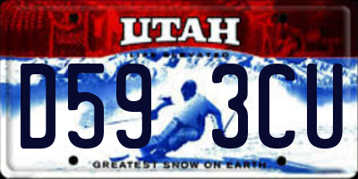 UT license plate D593CU