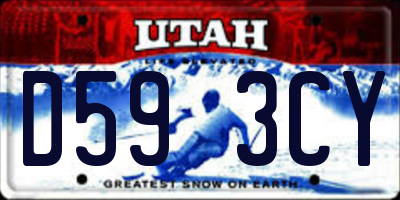 UT license plate D593CY