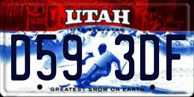UT license plate D593DF
