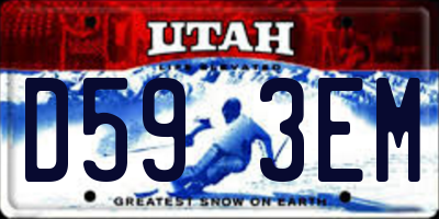 UT license plate D593EM
