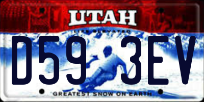 UT license plate D593EV