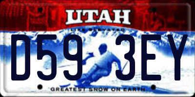 UT license plate D593EY