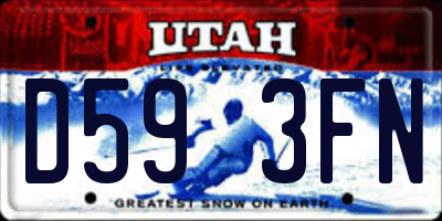 UT license plate D593FN