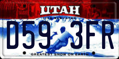 UT license plate D593FR