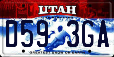 UT license plate D593GA
