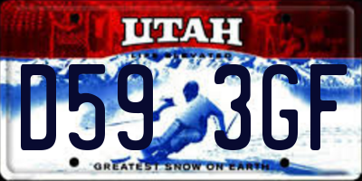 UT license plate D593GF