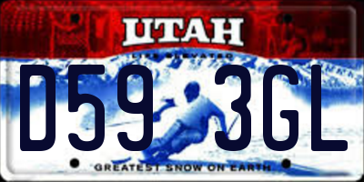 UT license plate D593GL