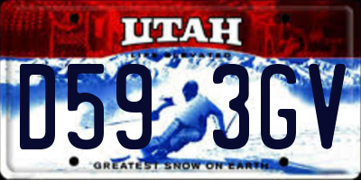UT license plate D593GV