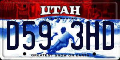 UT license plate D593HD