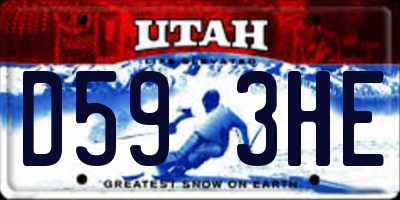 UT license plate D593HE