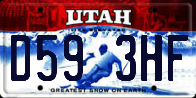 UT license plate D593HF