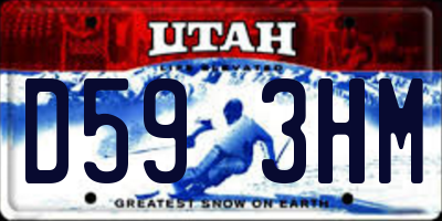 UT license plate D593HM