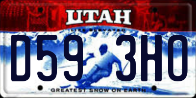 UT license plate D593HO