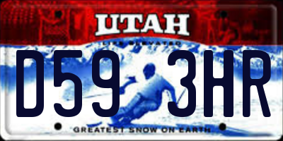 UT license plate D593HR