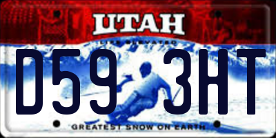 UT license plate D593HT