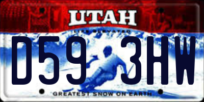 UT license plate D593HW