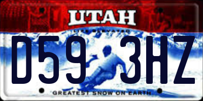 UT license plate D593HZ