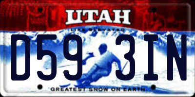 UT license plate D593IN