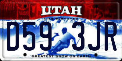 UT license plate D593JR